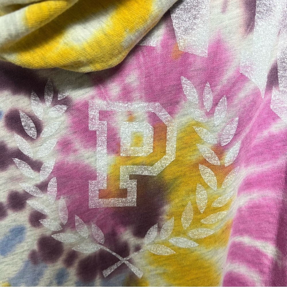 PINK Victoria’s Secret Tie-Dye Zip up Hoodie Gray Multi color Size L NWT - Picture 4 of 10